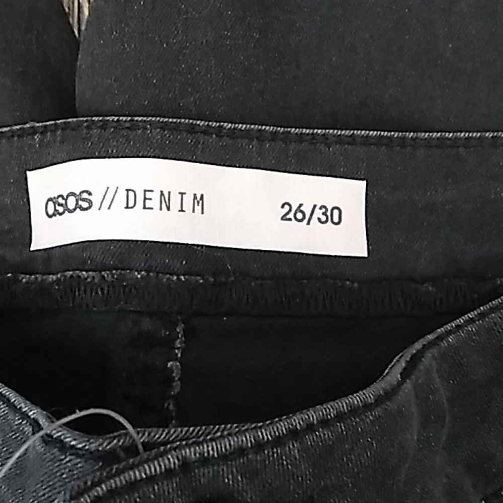 Asos high-waisted black jeans size 26/30 - Picture 7 of 8